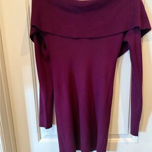 White House Black Market Plum Off-Shoulder Sweater